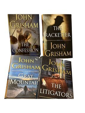 John Grisham Hardcover Book Set - Blue, Black, Gray Covers